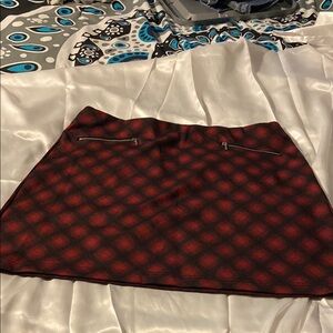Maurices Red and Black A-Line Mini Skirt for Casual Wear